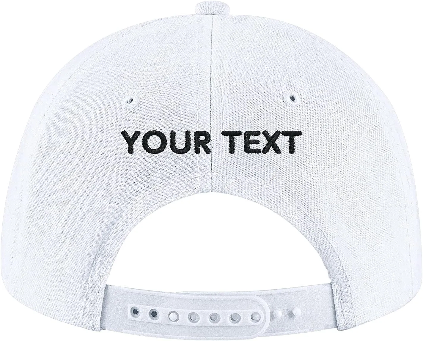 Pranboo Custom Text Snapback Hat/Cap | Embroidered Front & Back | Personalized Flat Brim Hats