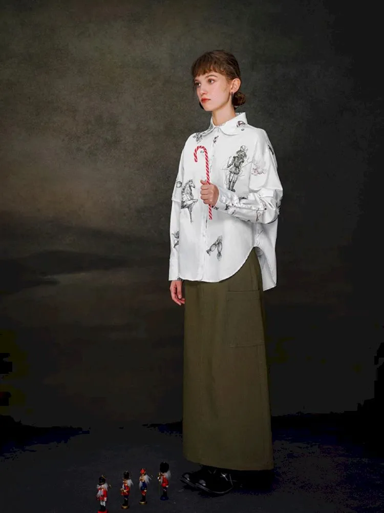 Removable sleeve thickened long-sleeved shirt【s0000005373】