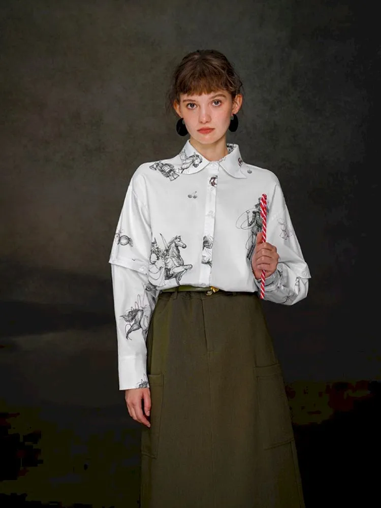 Removable sleeve thickened long-sleeved shirt【s0000005373】