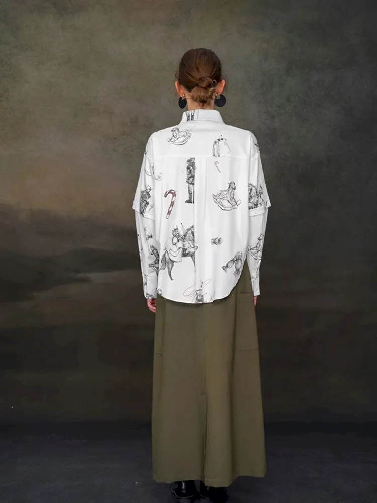 Removable sleeve thickened long-sleeved shirt【s0000005373】
