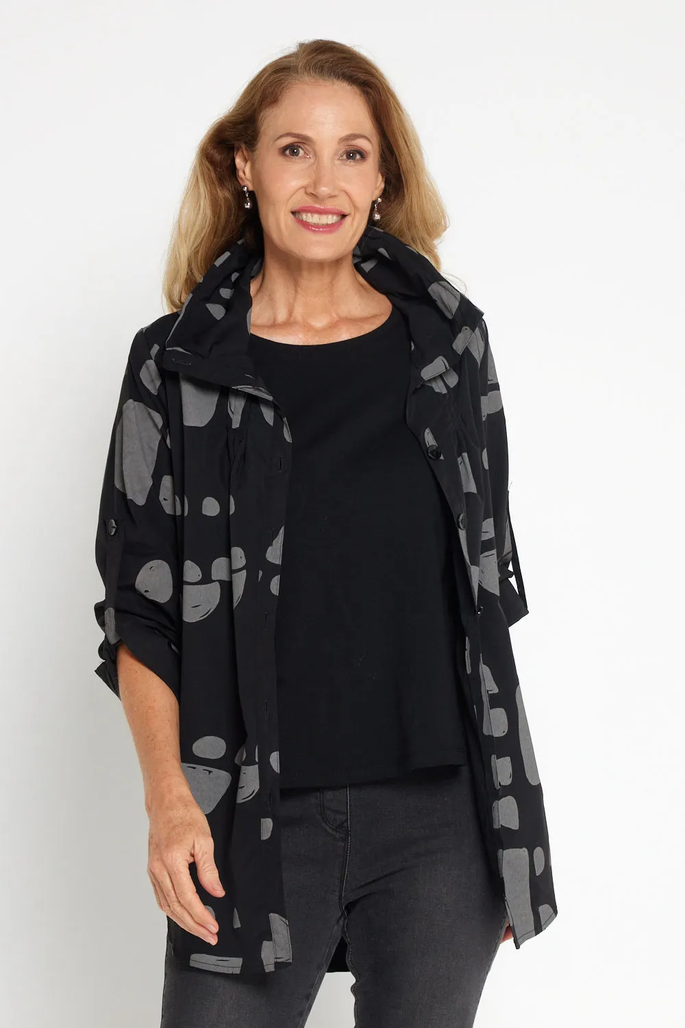 Roma Jacket - Black/Grey Spot