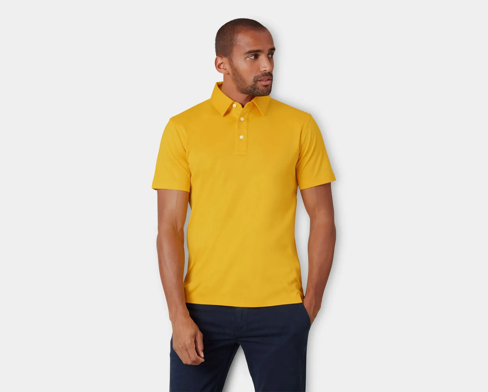 Saffron Yellow Egyptian Cotton Polo Shirt