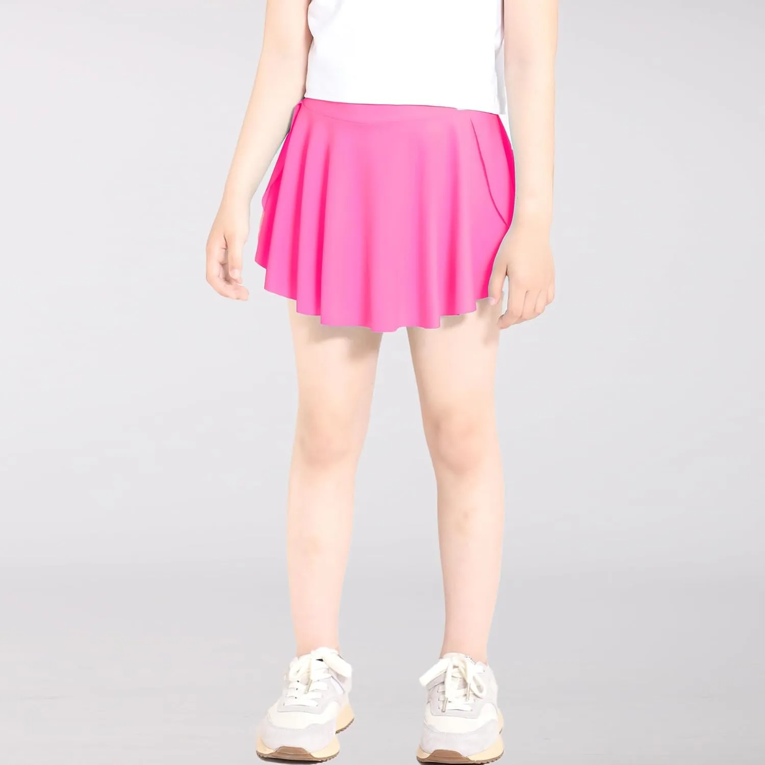 Skort Girls, Athletic Skirts for Tennis Golf, Butterfly Flowy Shorts for Kids, Shorts with Pocket