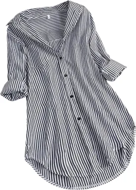 Summer Tops for Women Plus Size Boho Tops Rolled 3/4 Length Sleeve Loose Fit Blouse Vintage Tees Linen Womens Clothing