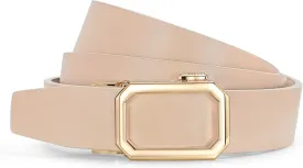 SUOSDEY Women Leather Ratchet Belt for Jeans Pants with Automatic Sliding Buckle, Adjustable Belt for Ladies, Width 1.2"