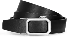 SUOSDEY Women Leather Ratchet Belt for Jeans Pants with Automatic Sliding Buckle, Adjustable Belt for Ladies, Width 1.2"