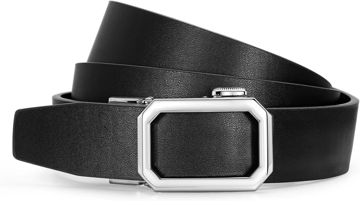 SUOSDEY Women Leather Ratchet Belt for Jeans Pants with Automatic Sliding Buckle, Adjustable Belt for Ladies, Width 1.2"