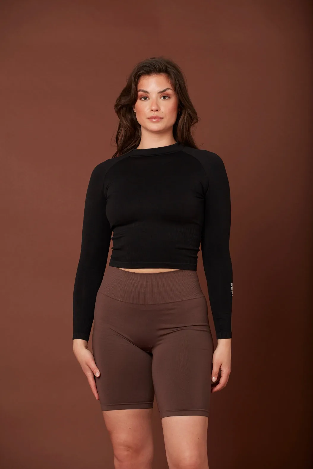 Timeless Ribbed Long Sleeve Top - Jet Black