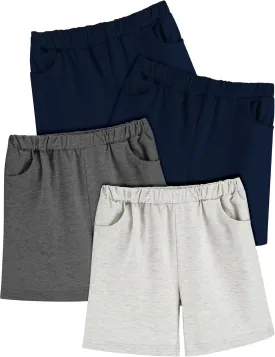 Toddler Boy Shorts 4Pack Athletic Shorts Baby Boys Casual Jogger Active Elastic Waistband Quick Dry Knit Shorts