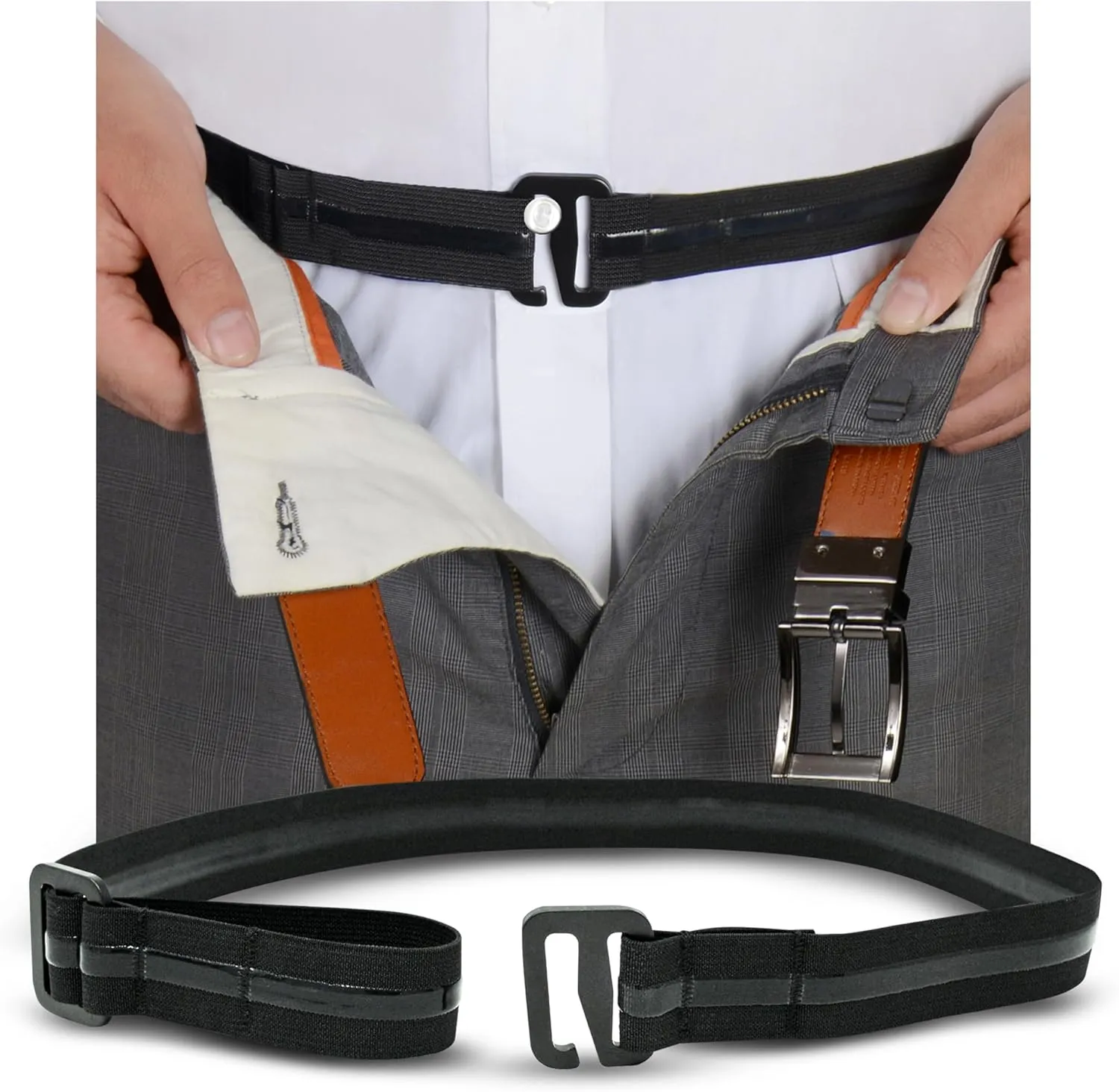 Tuck-It Belt Style Shirt Stay for Men Police and Military from Shirt Stay Plus (Made in USA -Standard Size)(Select Series)
