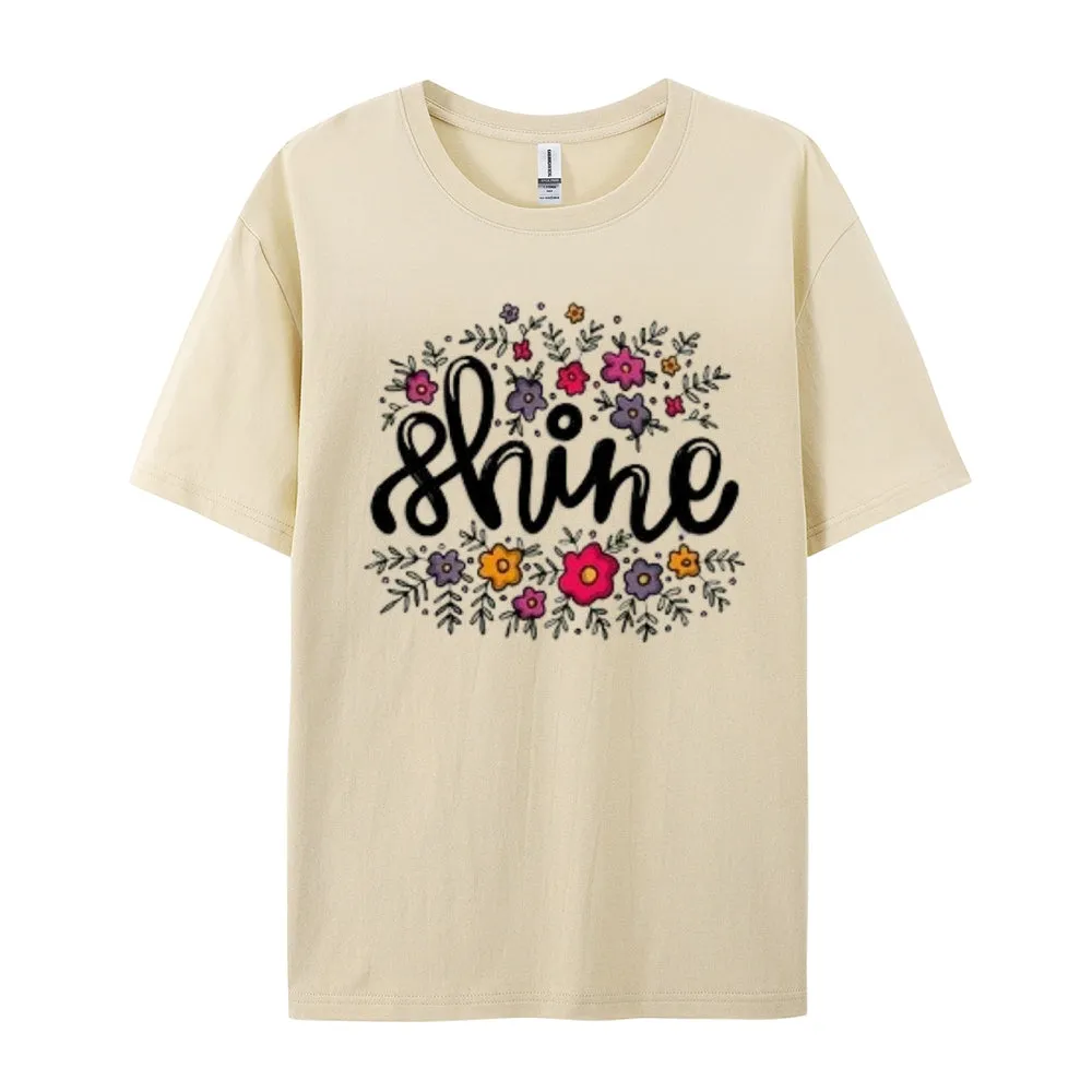 Women Letter And Flower Print Graphic T-shirt